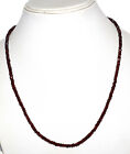Red Garnet Gemstone Round 4mm Beads 925 Sterling Silver 12&quot; Strand Necklace RE01
