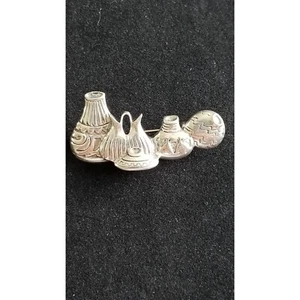 S.T.C Vintage boho Aztec pottery Sterling Silver 925 brooch - Imagen 1 de 6