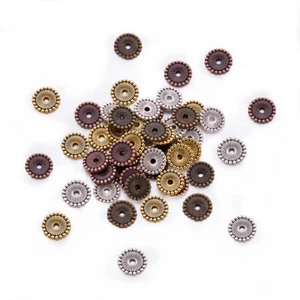 185pcs/200g Tibetan Silver Mixed Decorative Flat Disc Metal Beads Spacers 12x2mm - Picture 1 of 7