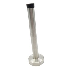 Non Slam Door Stop Stainless Steel Door Stopper Cylinder Rubber Holder 150mm