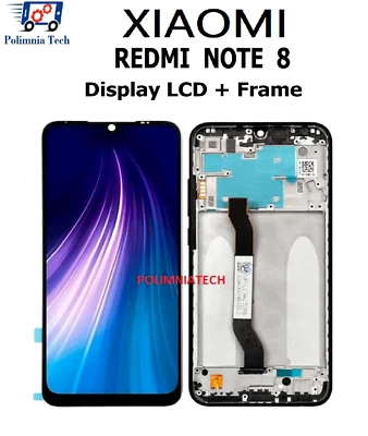 DISPLAY LCD FRAME XIAOMI REDMI NOTE 8 M1908C3JG VETRO TOUCH NERO PARI ORIGINALE - Immagine 1 di 4