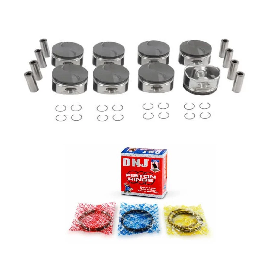 STD Bore Flat Top Piston Set & Moly Rings for 2010-2014 Chevy GMC Gen IV 5.3L - Image 1 of 1