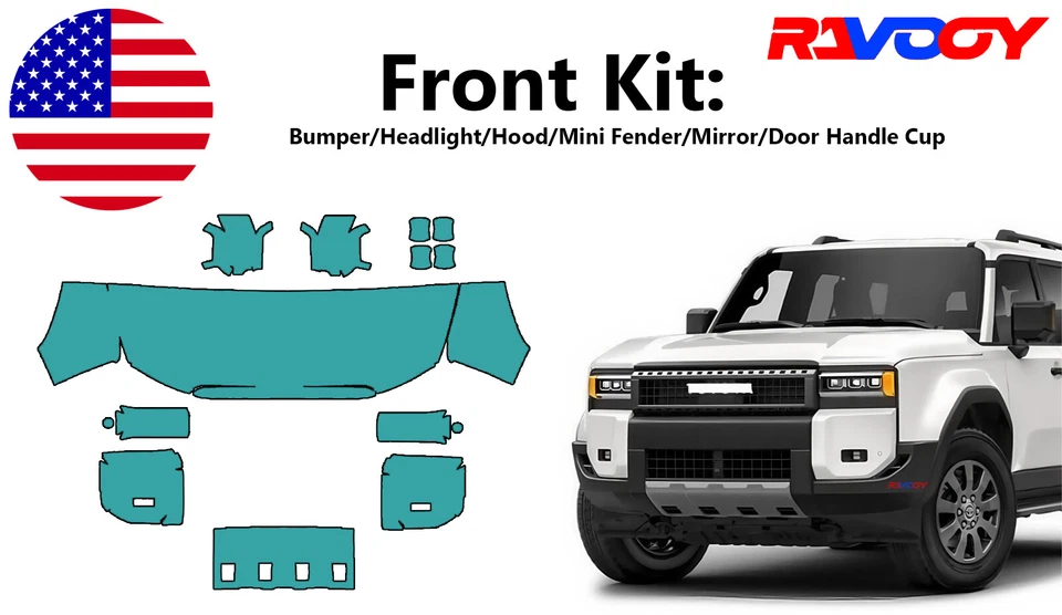 Película de protección de pintura delantera precortada PPF para Toyota Land Cruiser Base 2024-2025 Foto 1 de 4