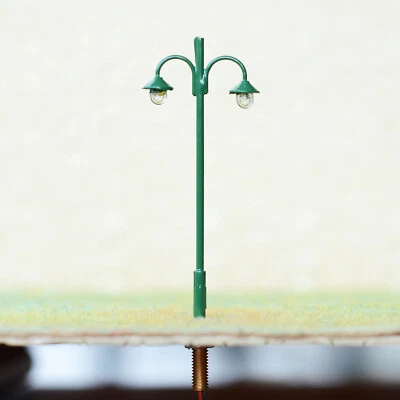 5 x HO scale model railroad antique street light LED lamppost path lamp #S1711BG - Image 1 of 4