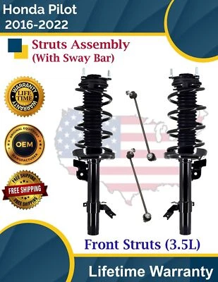 New OE Front Struts W/Sway Bar For 2016-2022 Honda Pilot Lifetime Warranty - Image 1 of 4