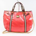 Orobianco 2WAY Shoulder Hand Tote Bag Coating Canvas Leather Pink 78488
