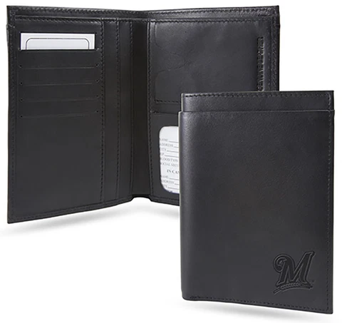 MLB Milwaukee Brewers Leather Passport Wallet, New Cover