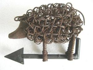 IRON PIG WEATHER VANE , UNUSUAL HAND MADE - Picture 1 of 8