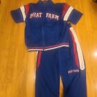 Vintage Phat Farm Track Suit Mens Size Medium Blue Jogger Shirt Sleeve Spellout