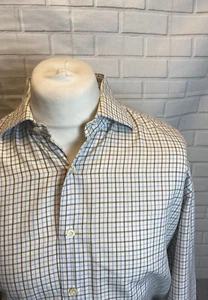 Pal Zileri Shirt Blue Beige Check 17" Regular Fit Button Cuff - Bild 1 von 5