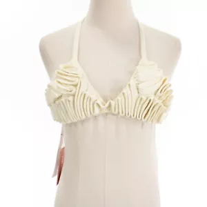 Cult Gaia NWD Carita Crochet Bikini Top Size Medium in Off-White (Ivory) - Picture 1 of 9