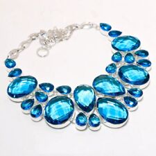 London Blue Topaz Gemstone Fashion Anniversary Gift Jewelry Necklace 18" BN 5286