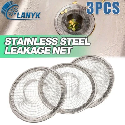 3X Abfluss Sieb Fein Küche Dusche Haarsieb Edelstahl Spülbeckensieb Waschbecken - Bild 1 von 4