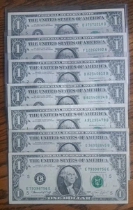 1974 Fancy Serial Number $1 Dollar Bill - Picture 1 of 1