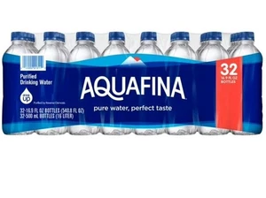 Aquafina Purified Bottled Drinking Water, 16.9 oz, 32 Pack Bottles - Picture 1 of 5