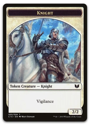 Knight (005) // Spirit (023) Double-Sided Token #5 // 23 NM Commander 2015 - Image 1 of 2