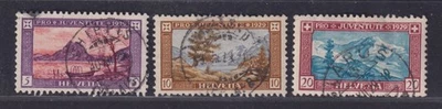 Switzerland Scott B49-B51 1929 Swiss Scenery Semi-Postal Stamps - Image 1 of 2
