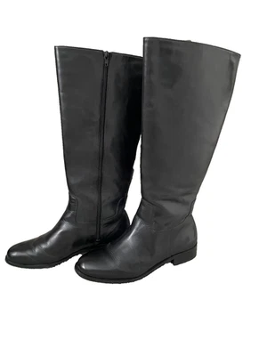 Женские прогулочные колыбели Elites 6 черные кожаные сапоги для верховой езды на боковой молнии EC - Изображение 1 из 4