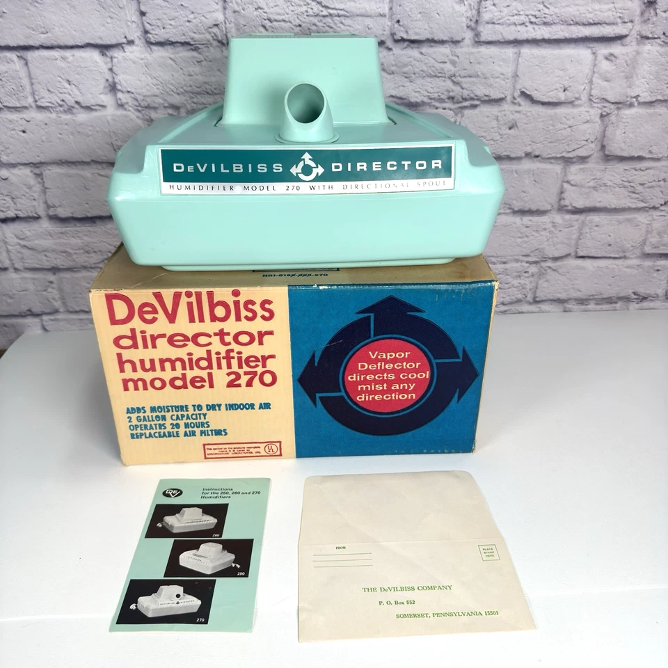 Humidificador Vintage DeVilbiss Director Modelo 270 Cool Mist Caja Original + Manual Foto 1 de 4