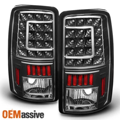 Luces traseras LED L+R Fit 2000-2006 Chevy Suburban Tahoe GMC Yukon XL negras estilo C Foto 1 de 4