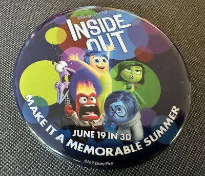 Disney Pixar Inside Out Movie Premiere June 19 in 3D Button Pin 2015 Cast Button - Image 1 of 2
