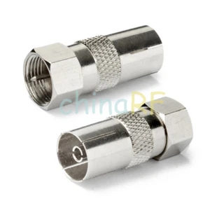 10pcs Coax Socket Female to F Connector Adaptor - Convert Aerial Male to F Plug - Picture 1 of 4