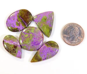 92 CT Natural Atlantisite Stichtite Mix Shape Cabochon Gemsotne Small Lot DK=118 - Picture 1 of 6