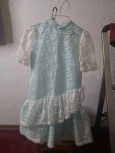 Vintage Robyn Sue Girl Lace Dress Ruffle Cottagecore Prairie Play Dress Up 10 PP - Picture 1 of 13