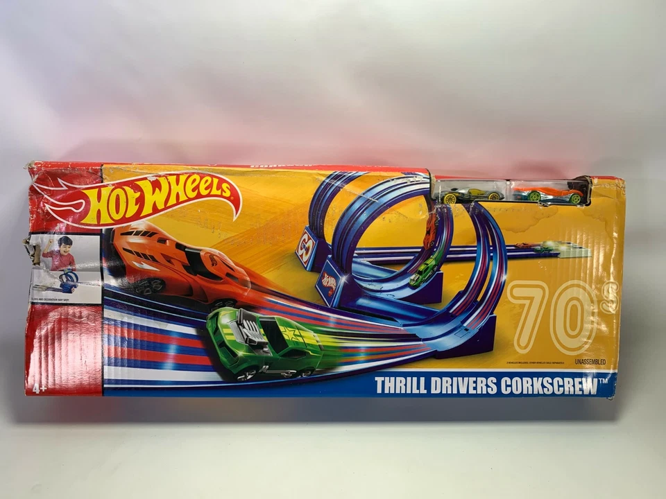 Hot Wheels Throwback Thrill Drivers Corkscrew Track Set Exclusive NIB/Sealed - Image 1 of 1