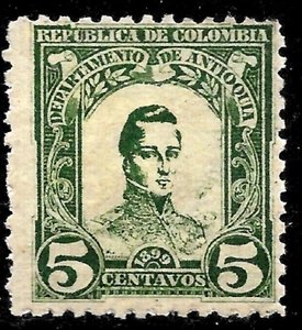 COLOMBIA Local ANTIOQUIA 1899  SC# 122🔥General Jose Maria Cordoba🔥MH OG - Picture 1 of 2