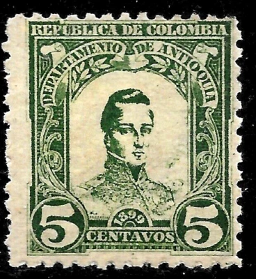 COLOMBIA Local ANTIOQUIA 1899  SC# 122🔥General Jose Maria Cordoba🔥MH OG - Image 1 of 2