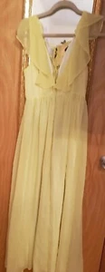  FOREVER 21 LONG  YELLOW MAXI SUN DRESS Medium - Picture 1 of 10