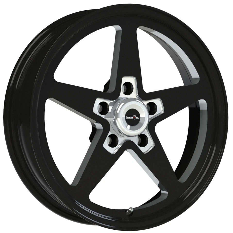 15X4 VISION SPORT STAR II BLACK ALUMASTAR PRO DRAG RACE WHEEL 5X4.5 NO WELD - Image 1 of 1