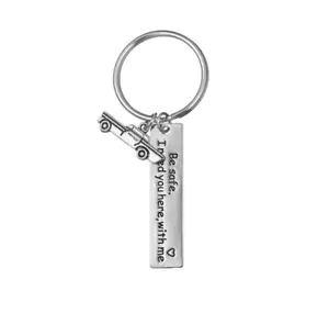 "Be Safe" Love Keychain Stainless Steel Car Boyfriend Husband Significant Other - Picture 1 of 3