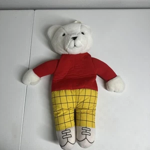 Rupert The Bear Large  1992 Vintage White Red Yellow Back Zip Packet - Bild 1 von 10