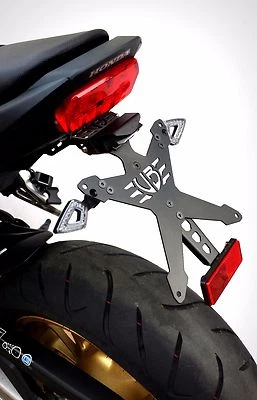 HONDA CB650F CB650 F LICENSE PLATE HOLDER + LED ARROWS + URBAN LICENSE PLATE LIGHT BROWN ADJUSTABLE - Image 1 of 2