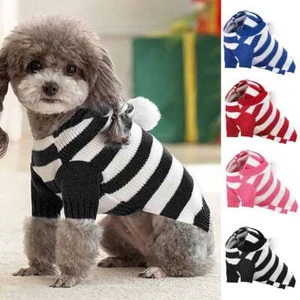 Pet Dog Warm Jumper Knit Sweater Clothes Puppy Cat Knitwear Costume Coat Apparel - Picture 1 of 14