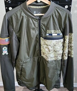 Dallas Cowboys Nike Salute To Service 1/2 Zip Jacket Men’s S Camouflage  - Picture 1 of 5