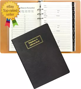 Refillable Address Book with Alphabetical Tabs, W/Pockets, 648 Large Print - Picture 1 of 8
