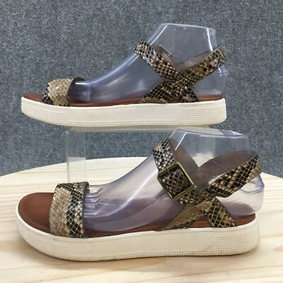 MIA Sandals Womens 9.5 Platform Strappy Multicolor Faux Leather Snakeskin Buckle - Image 1 of 4
