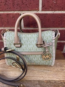 Michael Kors Carine Extra Small Whipstitch Satchel Crossbody Bag Light Sage MK - Picture 1 of 8