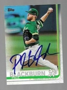 2019 Topps PAUL BLACKBURN Signed Card autograph A'S ATHLETICS RC