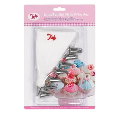 Tala High Quality Icing Bag Set With 8 Nozzles CupCakes Cakes Topping Bag New - Image 1 of 4