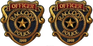 Resident Evil Raccoon Police Officer Embroidered PATCH | 2PC Hook Back 3.5" x 3" - Picture 1 of 1
