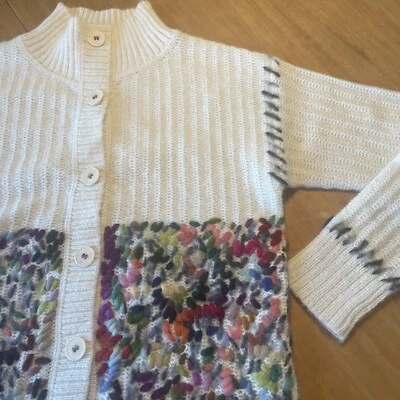 55 Peruvian Connection Alpaca Wool Embroidered Floral Cardigan XS New - Image 1 of 4