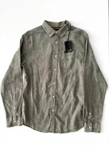 JOE'S Soleman Linen Blend Button Up Shirt Light Green ( S ) - Picture 1 of 3
