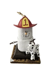 Smores Pompiere Dalmata Ornamento Natale Vacanze Cane Marshmallow Originale - Foto 1 di 6