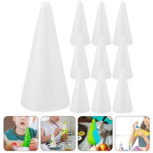 White DIY Foams Toys Decorative Cone Foams Cone Shape Foams DIY Cone Adornments - Picture 1 of 12