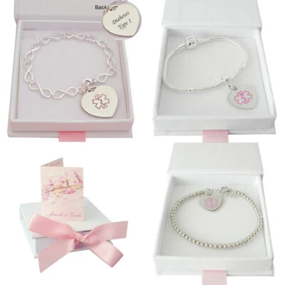 Medizinisches Armband für Mädchen Oder Damen, Graviert, Sos, Allergien, Diabetes - Bild 1 von 4