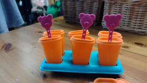 Tupperware 6er Set Eis Lollitups Stieleis selber machen orange wie Neu - Bild 1 von 3
